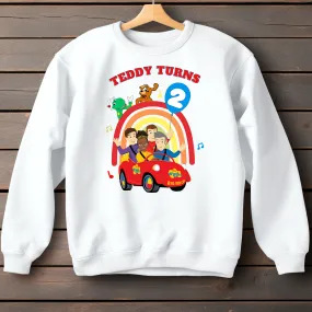 Boys' Personalised Wiggles Birthday Sweatshirt - Customise with any Name and Age
