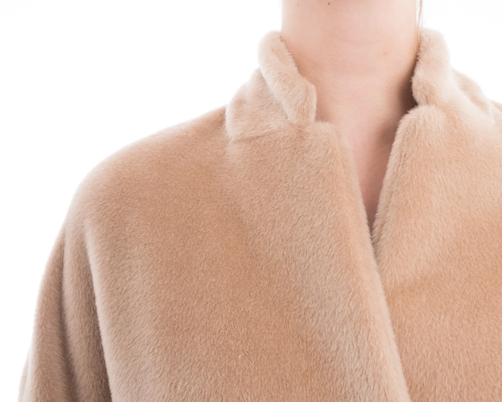 Brunello Cucinelli Nude Alpaca Wool Oversized Coat - M