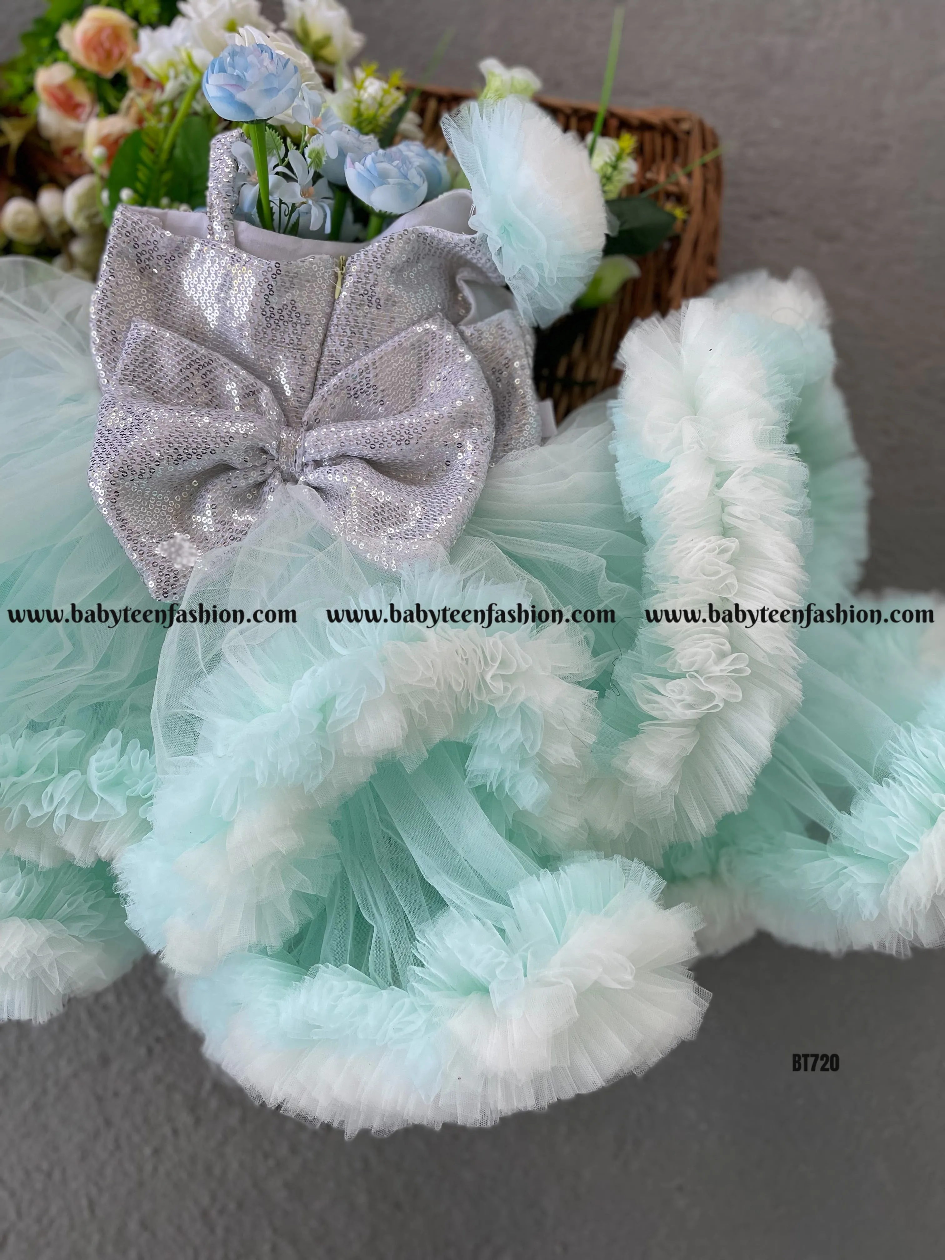 BT720 Whimsical Winter Frost Dress – A Touch of Sparkle