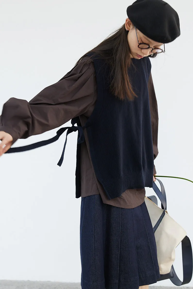 BULVBUTING カレッジスタイルデニムプリーツスカート BLBT008