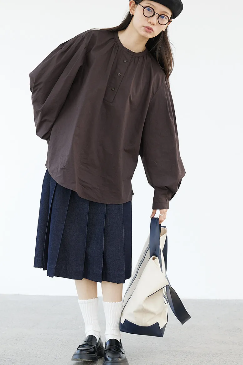 BULVBUTING カレッジスタイルデニムプリーツスカート BLBT008