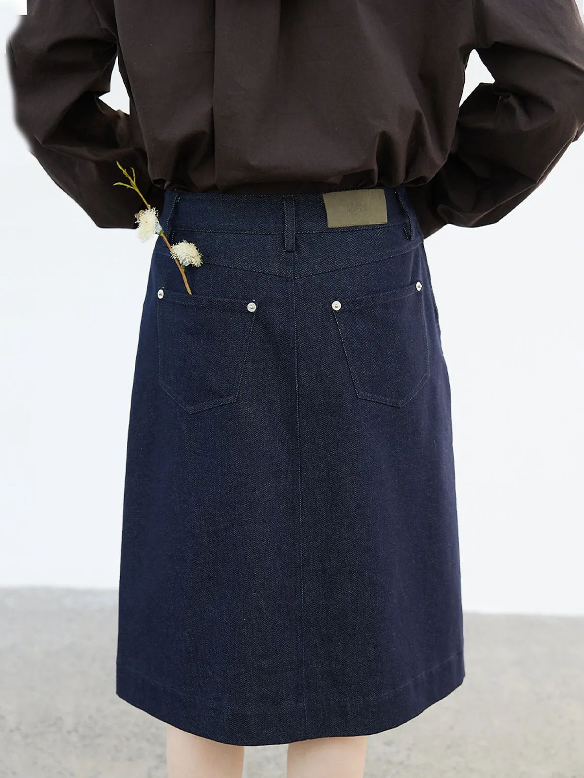 BULVBUTING カレッジスタイルデニムプリーツスカート BLBT008