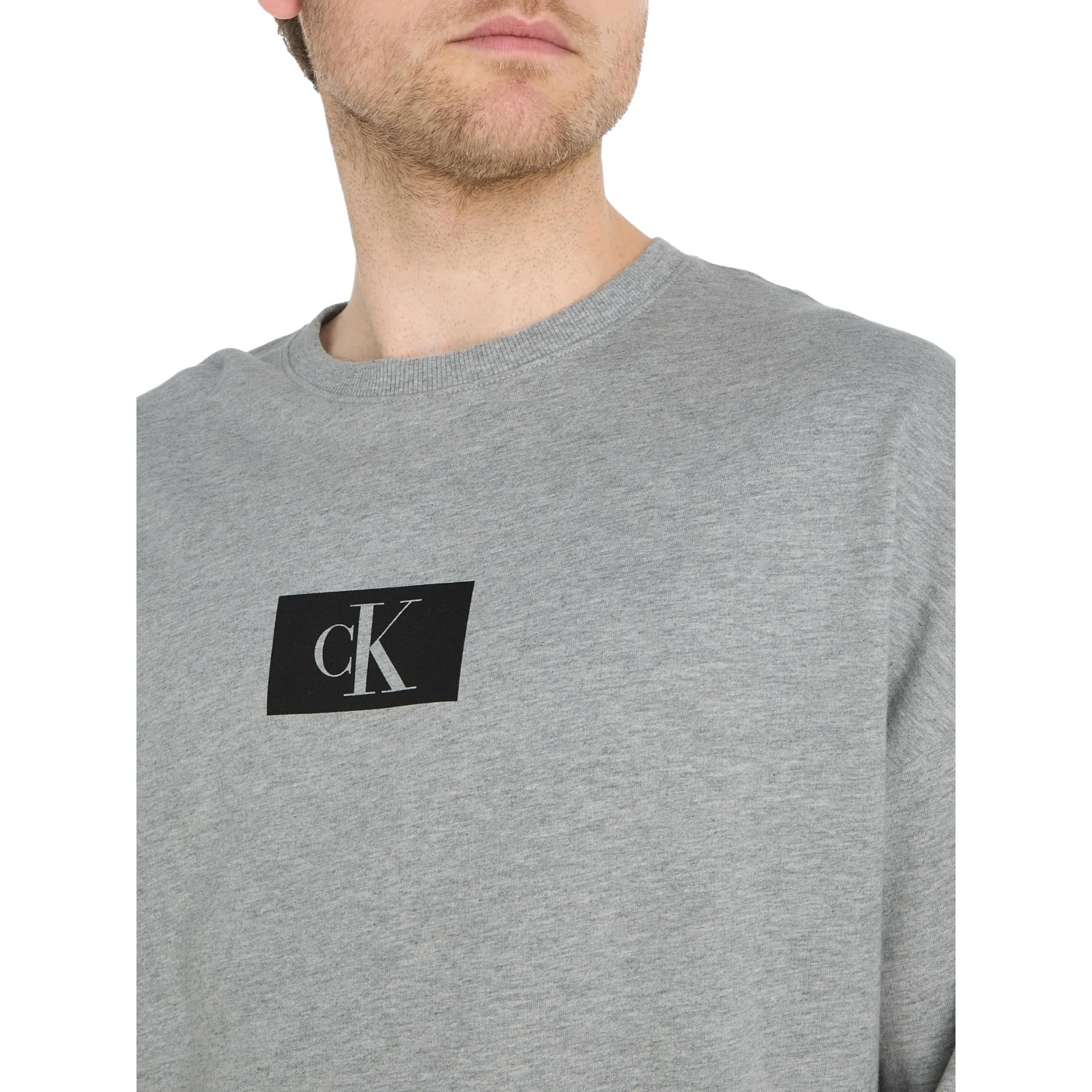 Calvin Klein CK 96 Terry Lounge Long Sleeve Sweatshirt - Grey Heather