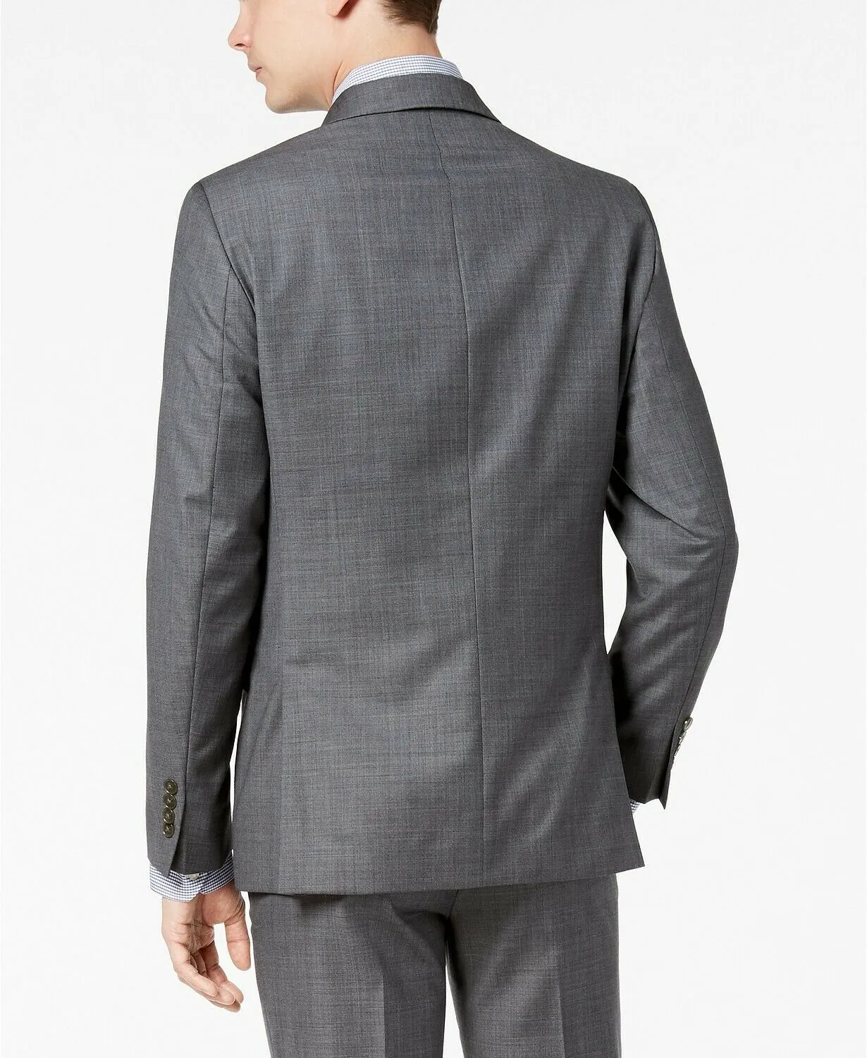 Calvin Klein Men's Slim-Fit Stretch Gray Sharkskin 42L