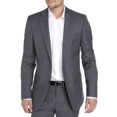 Calvin Klein Men's Slim-Fit Stretch Gray Sharkskin 42L