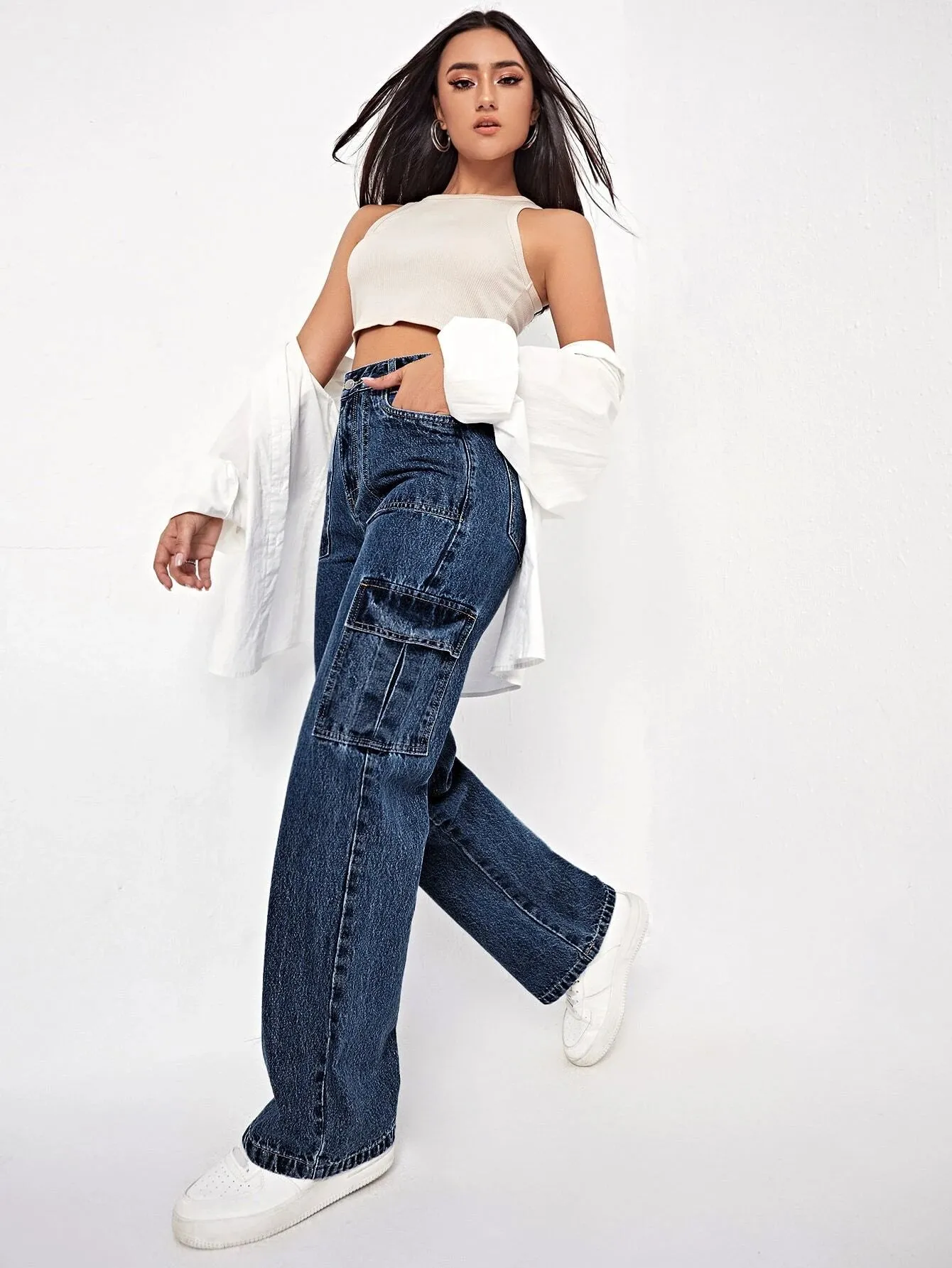 Cargo High Waist Jeans