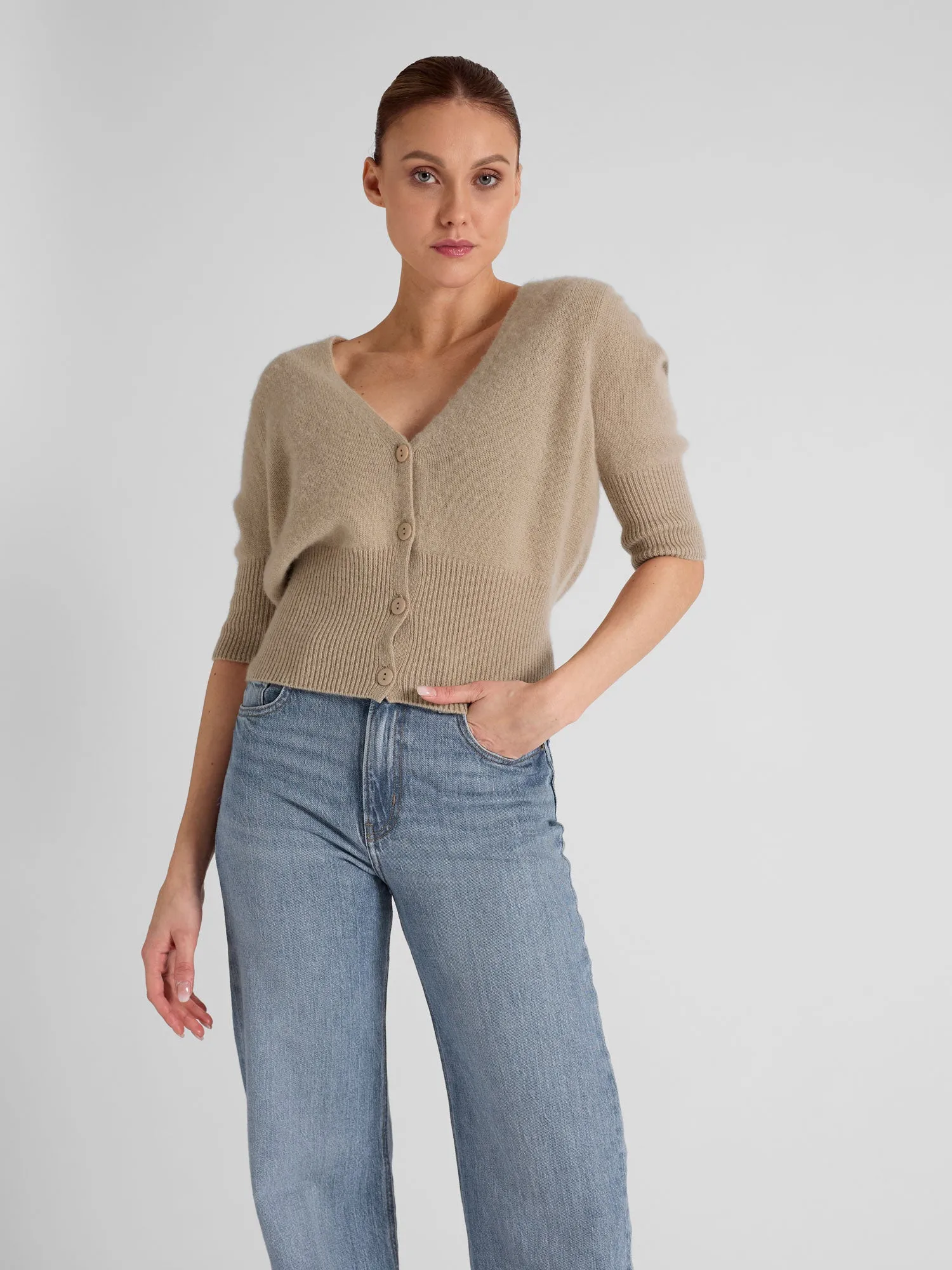 Cashmere Cardigan "Grace" - Sand