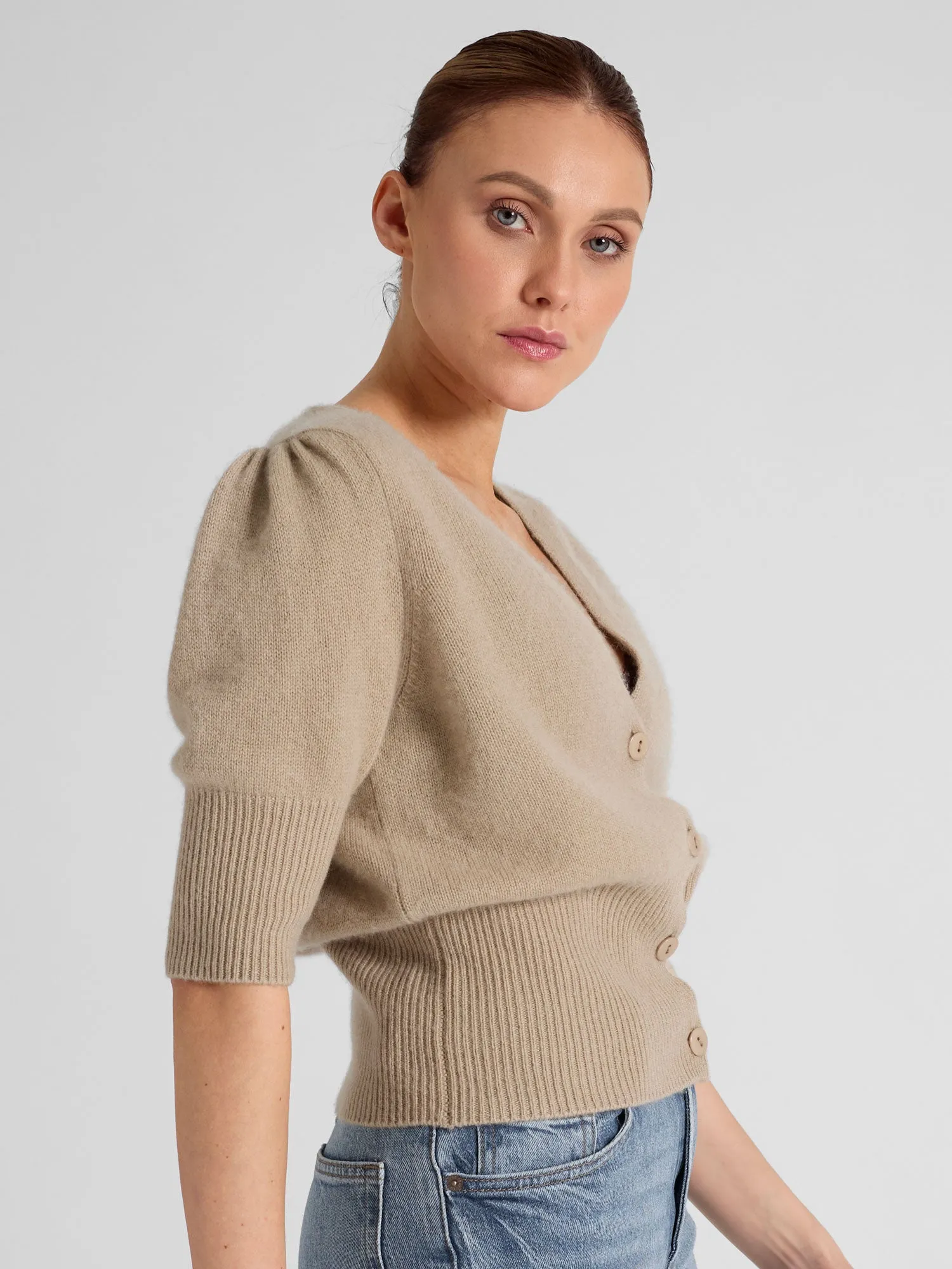 Cashmere Cardigan "Grace" - Sand