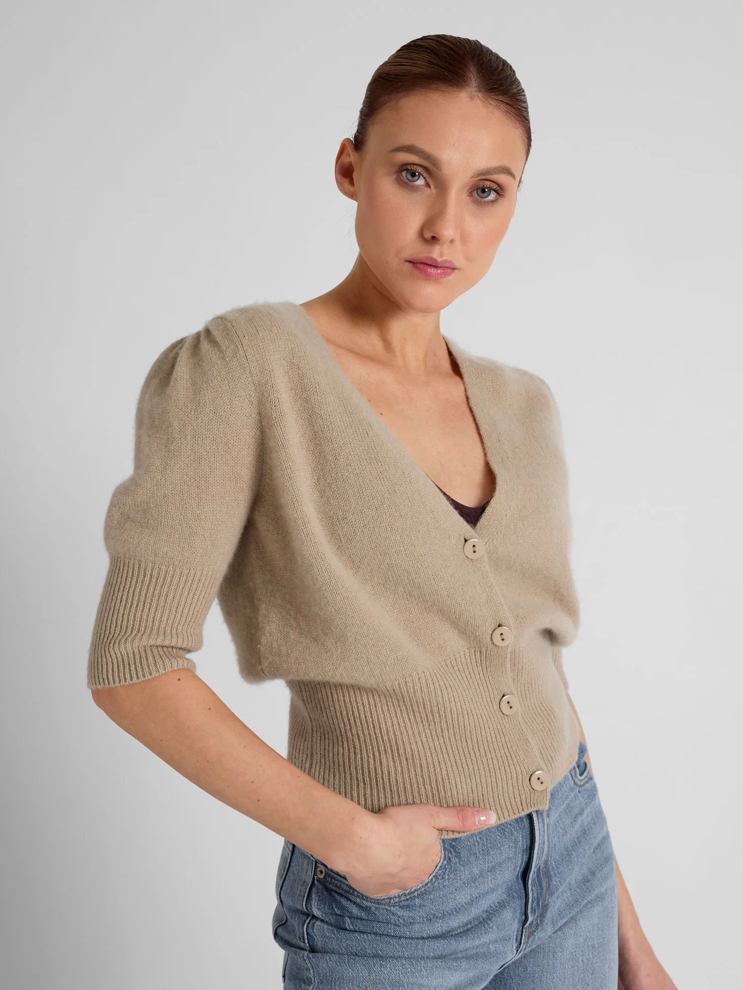 Cashmere Cardigan "Grace" - Sand