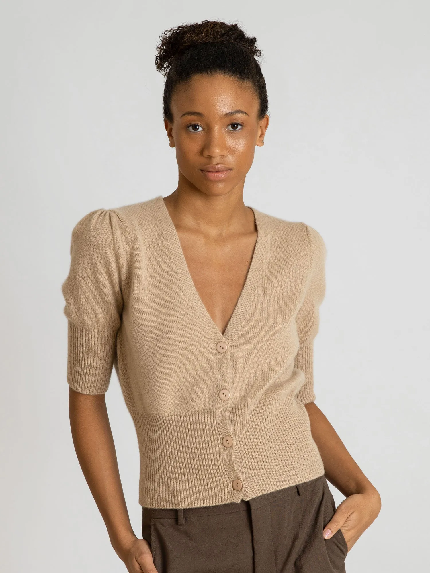 Cashmere Cardigan "Grace" - Sand