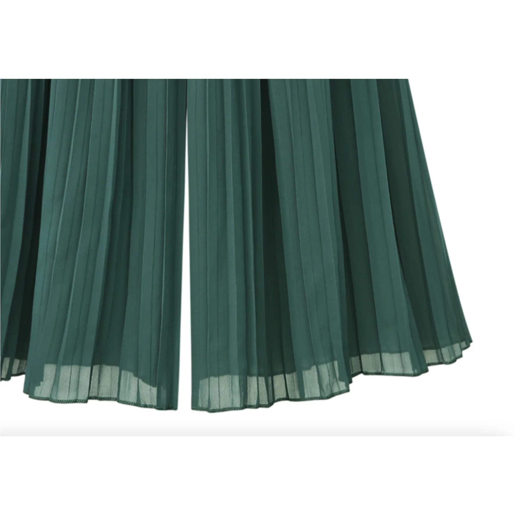 Chiffon Wide Leg Pleated Style Pants