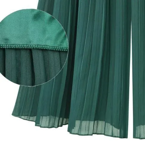 Chiffon Wide Leg Pleated Style Pants