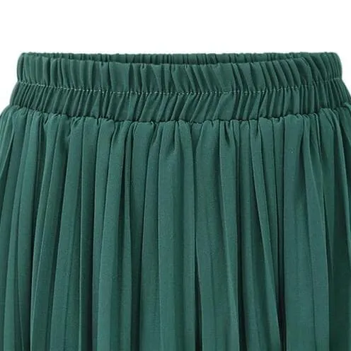 Chiffon Wide Leg Pleated Style Pants