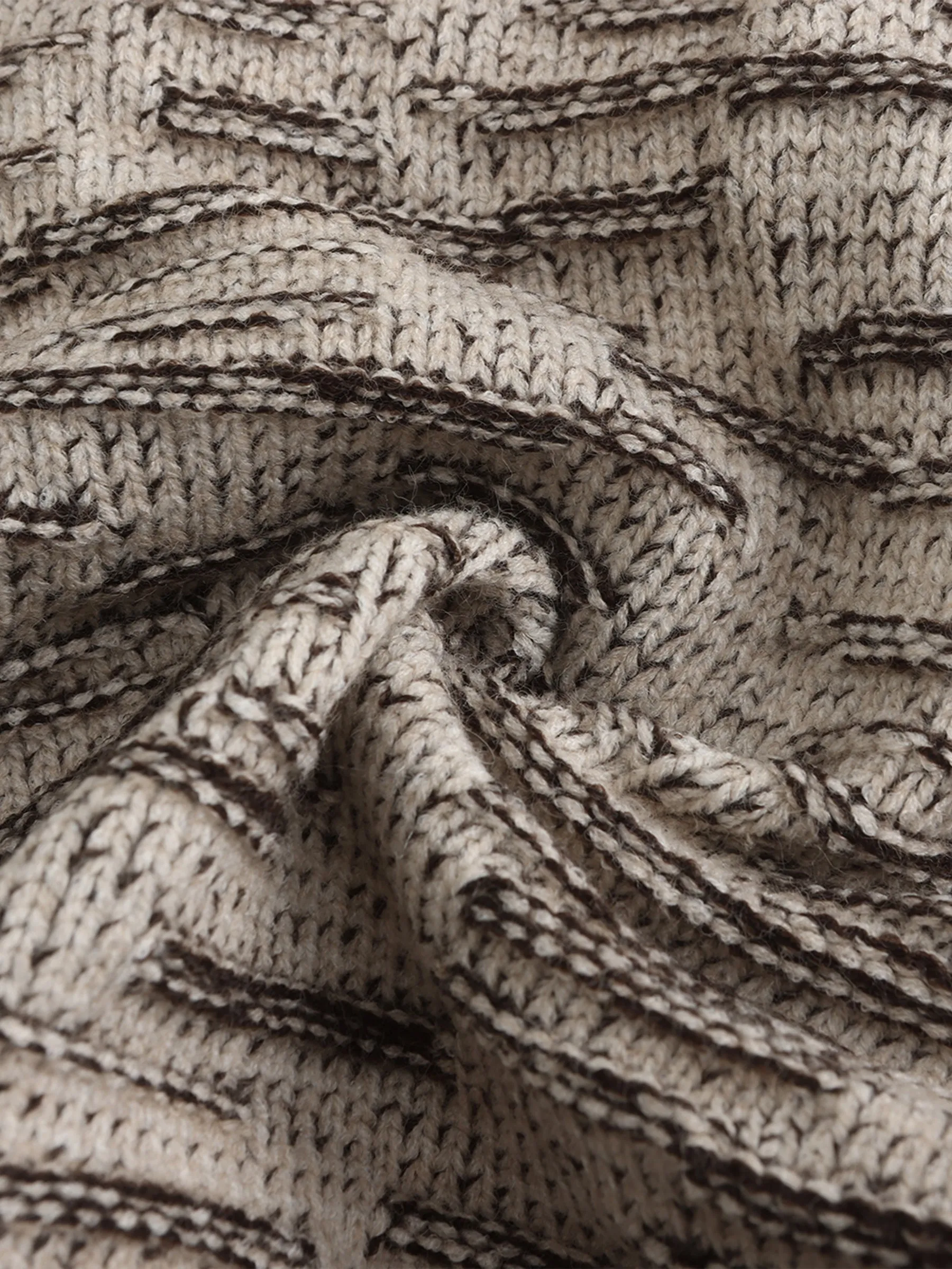 Contrasting Hooded Long Knitted Cardigan