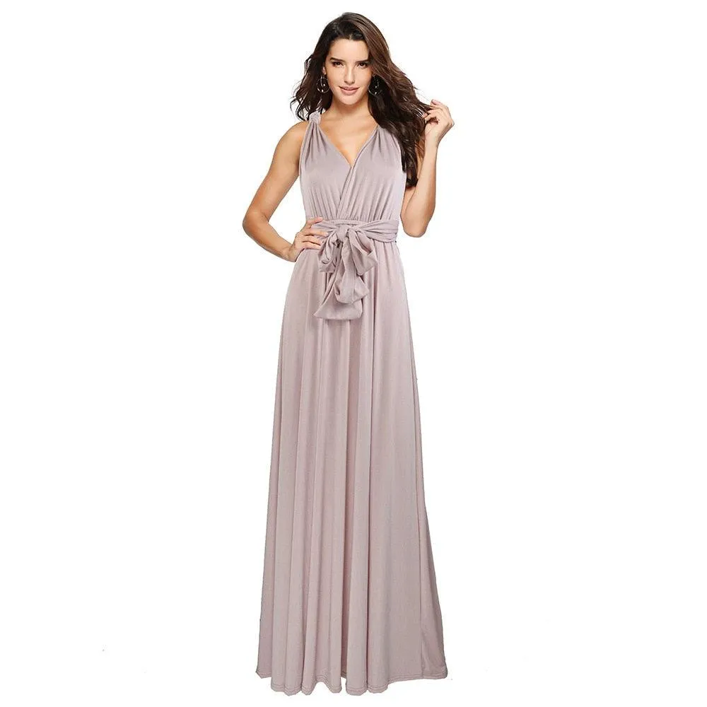 Convertible Boho Maxi Club Red Dress