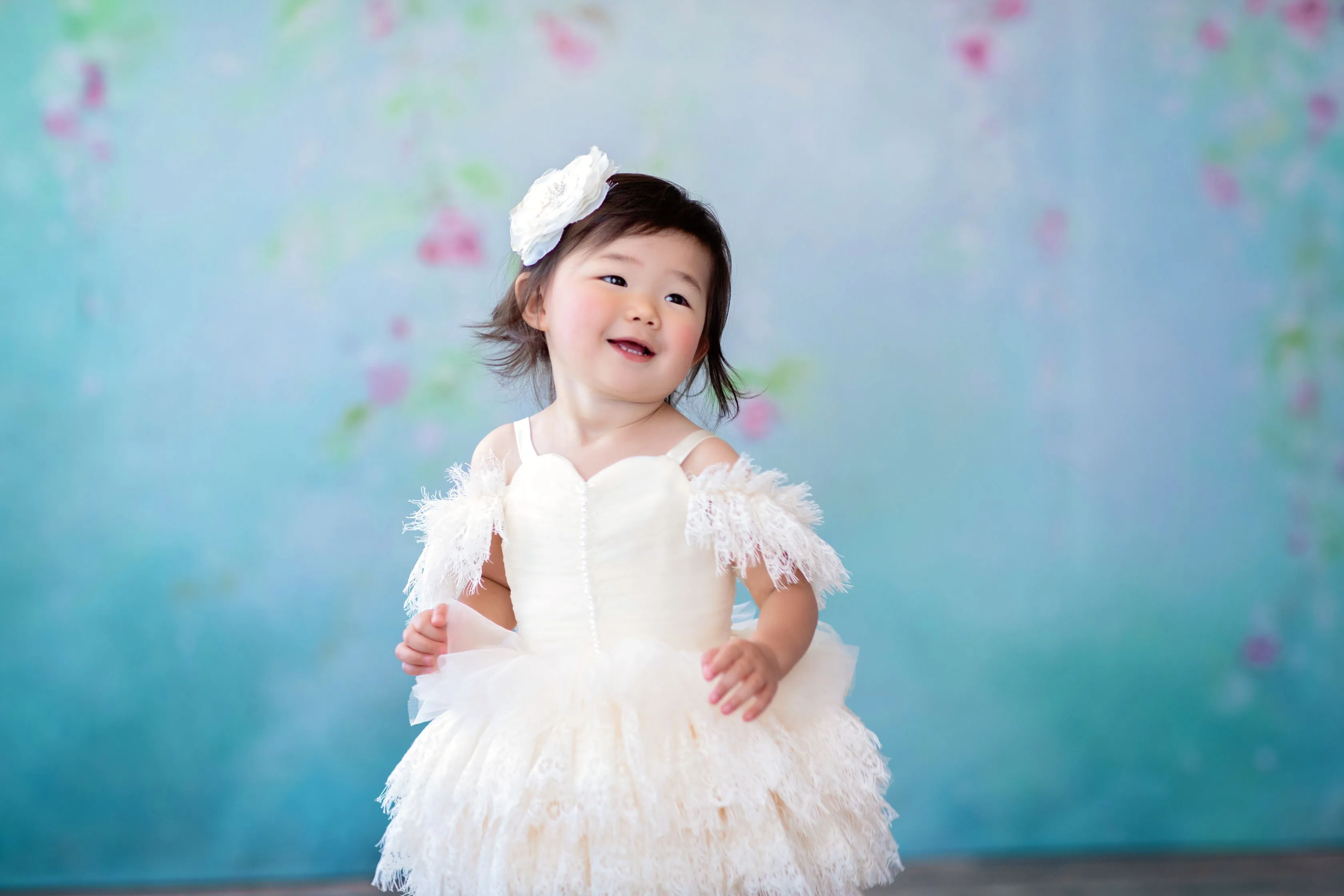 Couture Rental Baby Gown "Alyssa" -  Petal Length Dress  - ( 12 month - 18 month)