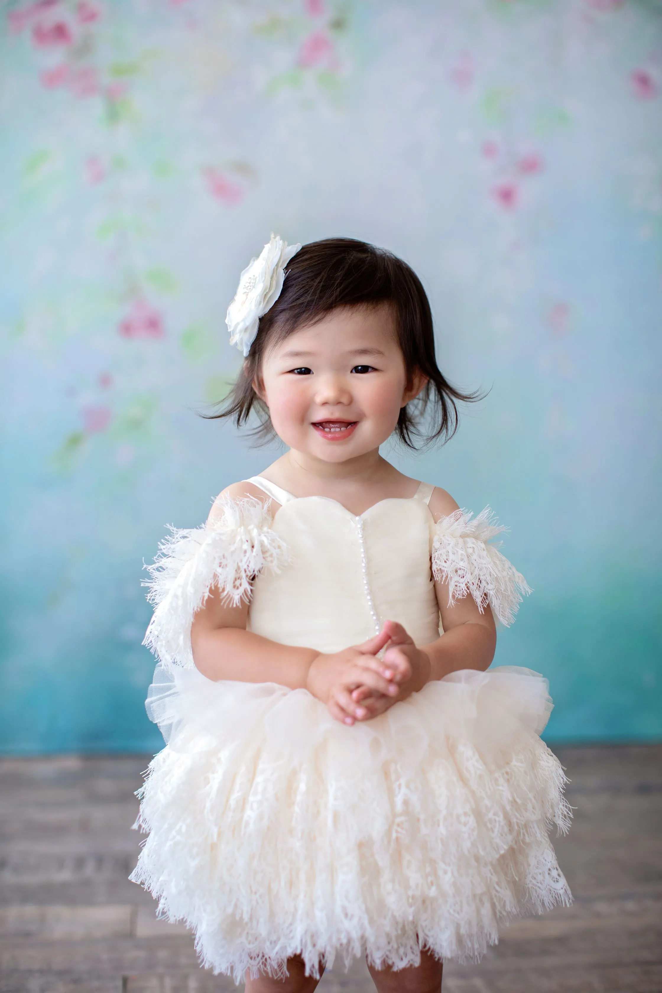 Couture Rental Baby Gown "Alyssa" -  Petal Length Dress  - ( 12 month - 18 month)