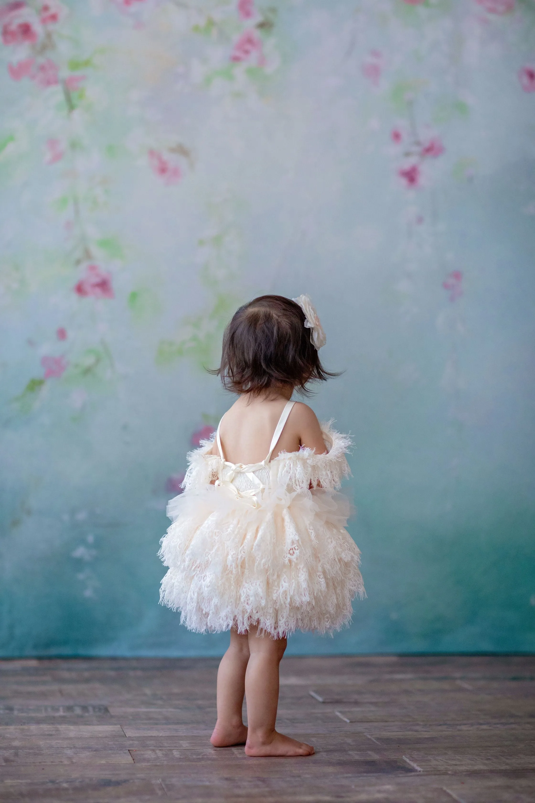 Couture Rental Baby Gown "Alyssa" -  Petal Length Dress  - ( 12 month - 18 month)