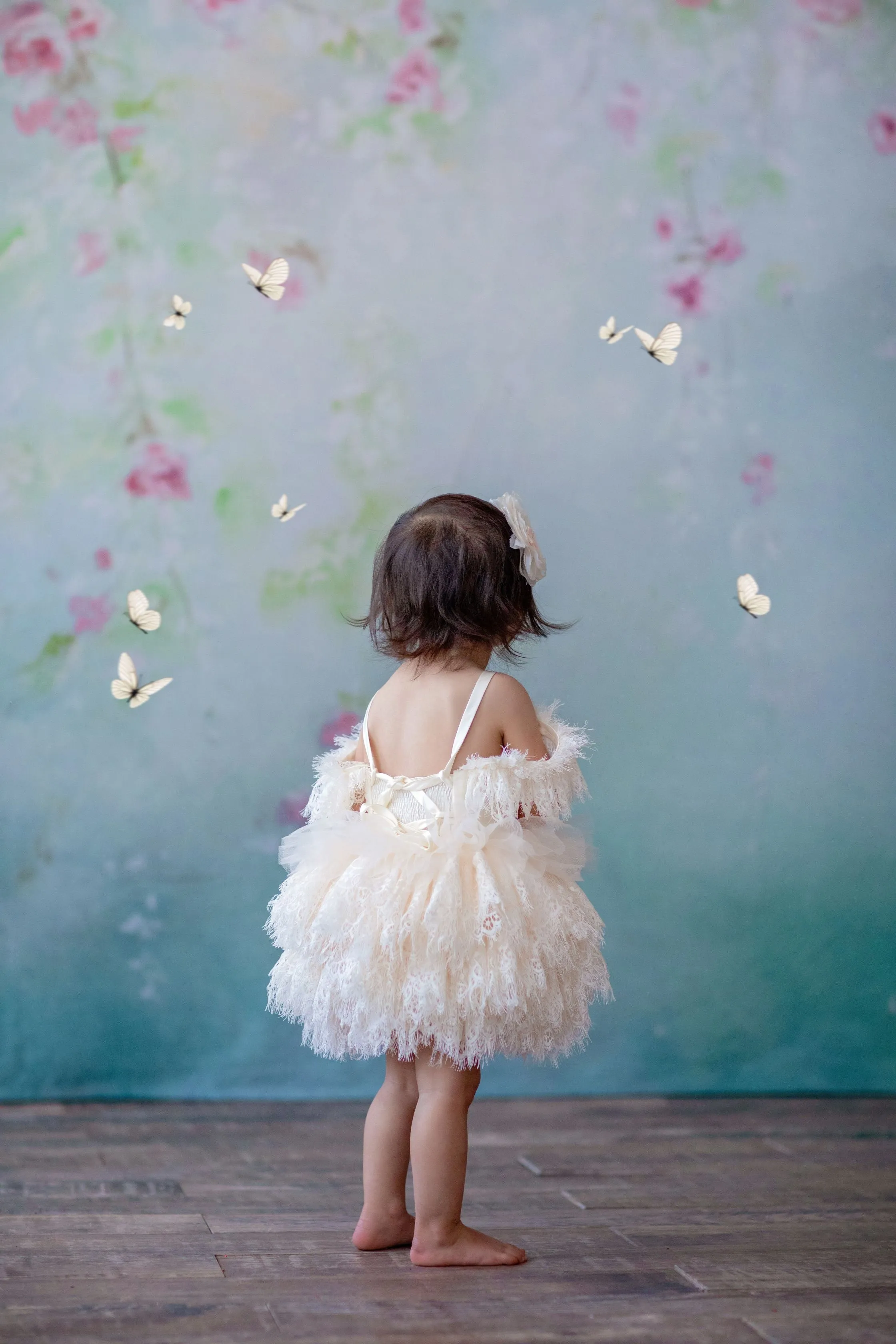 Couture Rental Baby Gown "Alyssa" -  Petal Length Dress  - ( 12 month - 18 month)