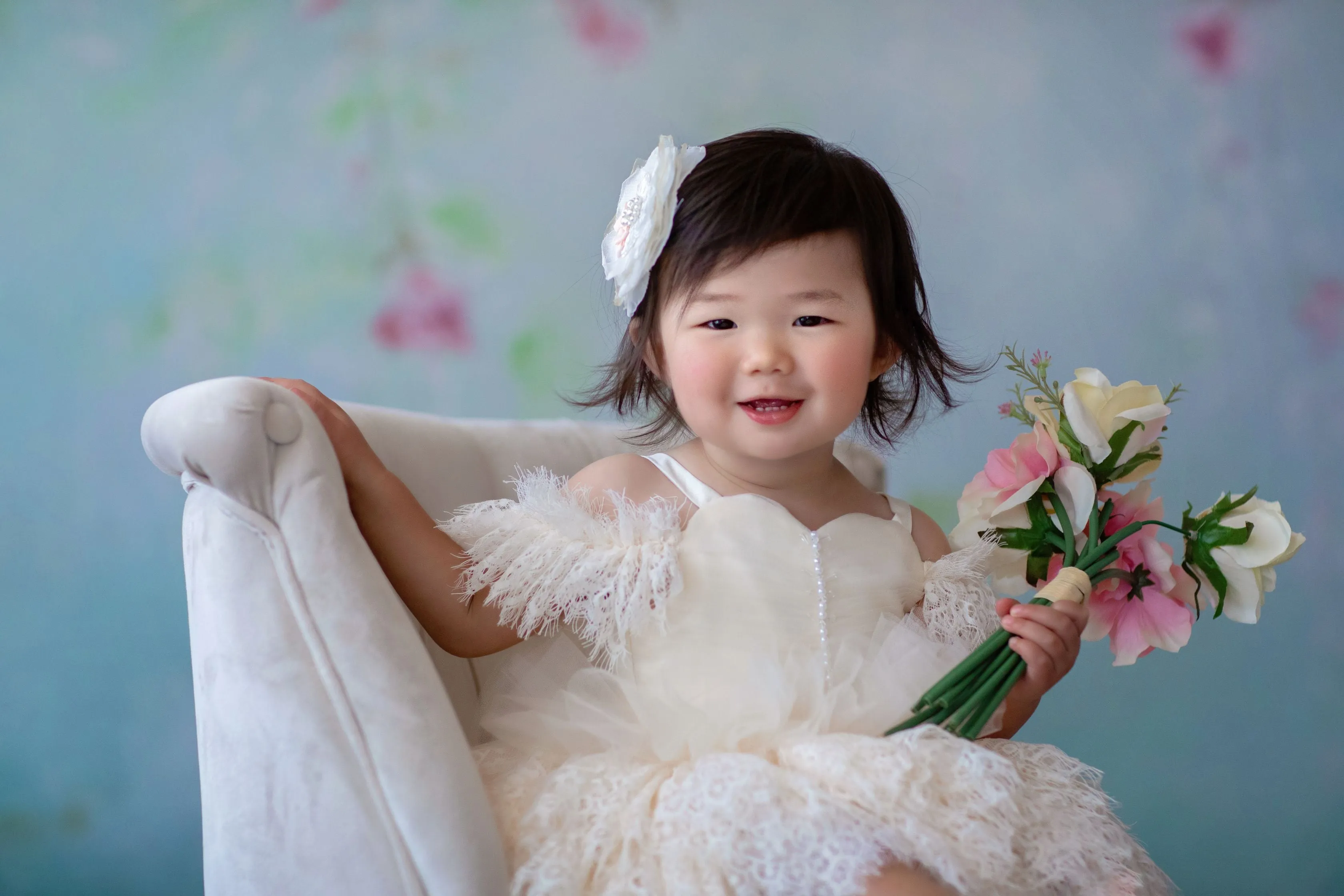 Couture Rental Baby Gown "Alyssa" -  Petal Length Dress  - ( 12 month - 18 month)