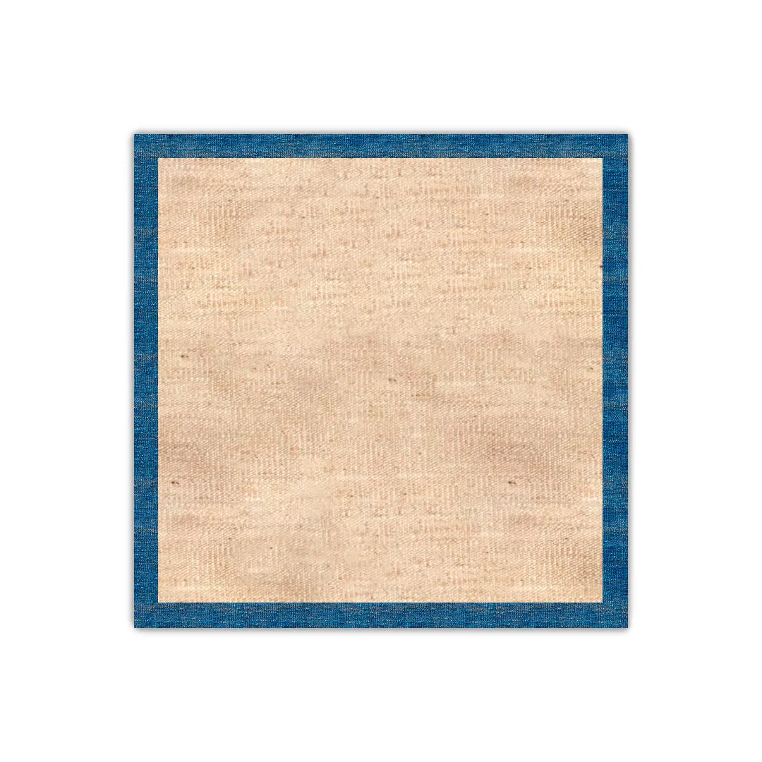 Cream with sky blue border kilim