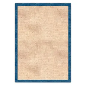 Cream with sky blue border kilim