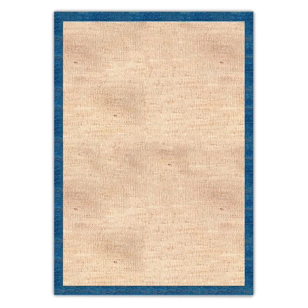 Cream with sky blue border kilim