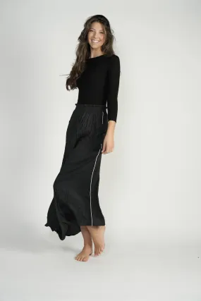 Crinkled Satin Maxi Skirt