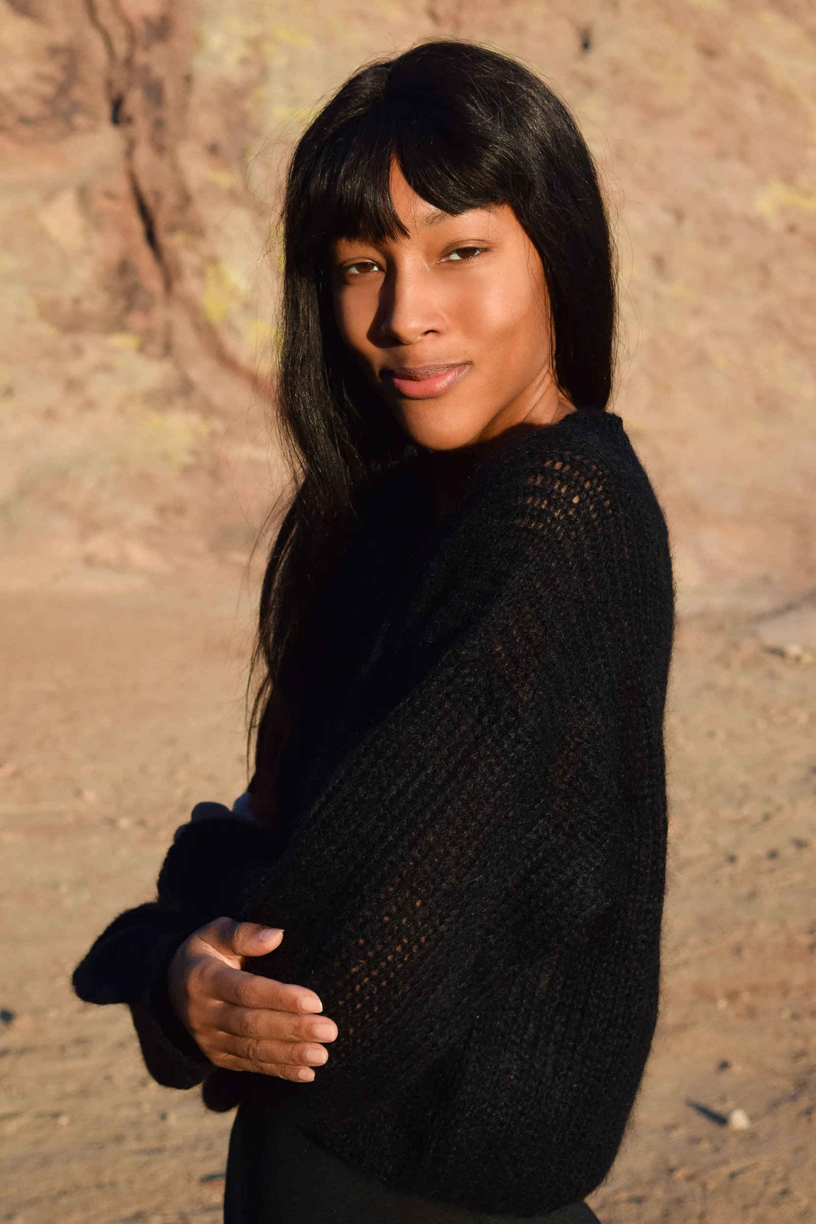 Cropped Cardigan in Black