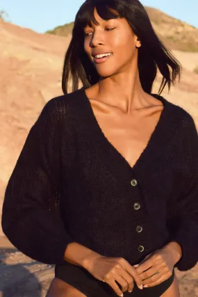 Cropped Cardigan in Black