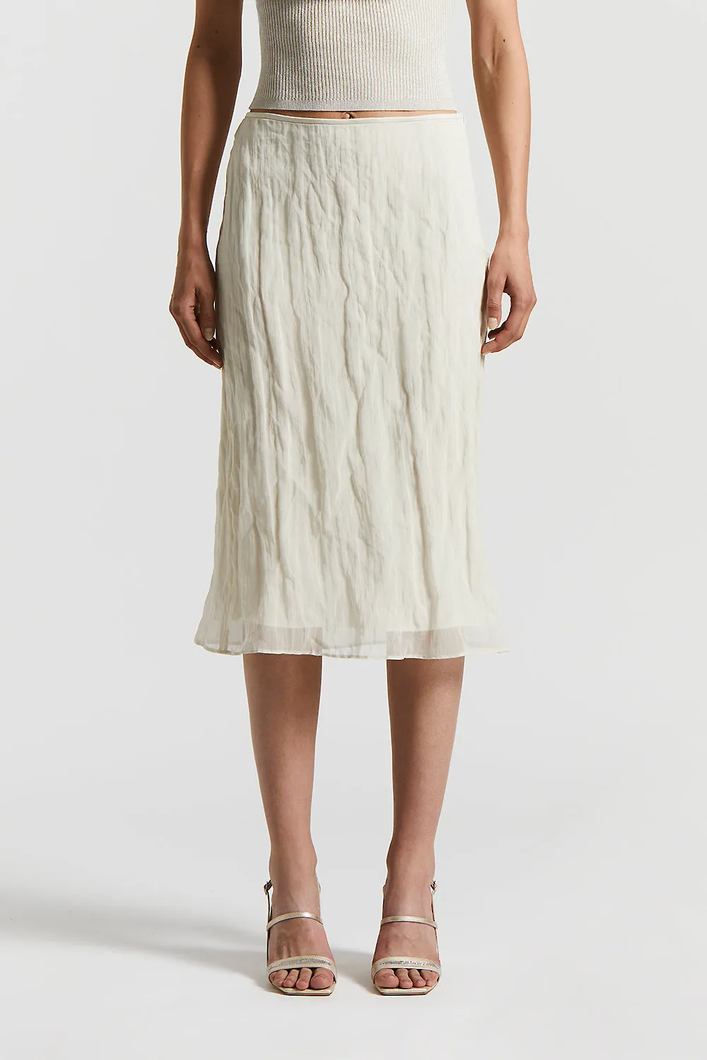 Crushed organza skirt