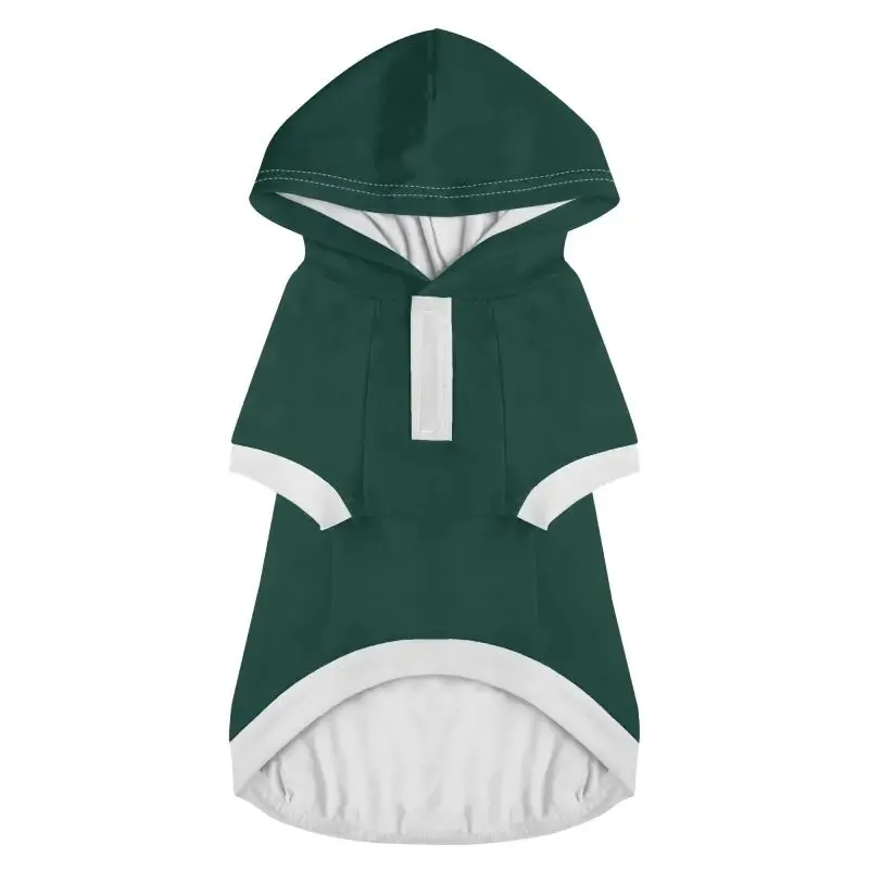 Custom Green Dog Hoodie for Small Dogs and Cats with Pocket