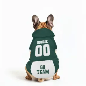 Custom Green Dog Hoodie for Small Dogs and Cats with Pocket