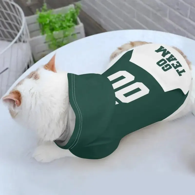 Custom Green Dog Hoodie for Small Dogs and Cats with Pocket