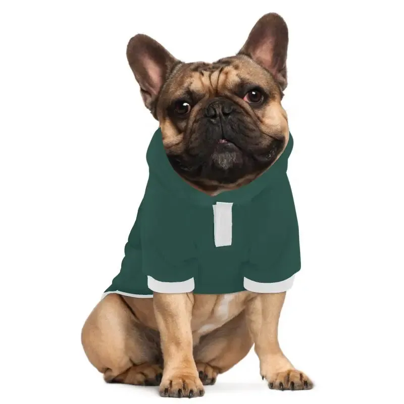 Custom Green Dog Hoodie for Small Dogs and Cats with Pocket