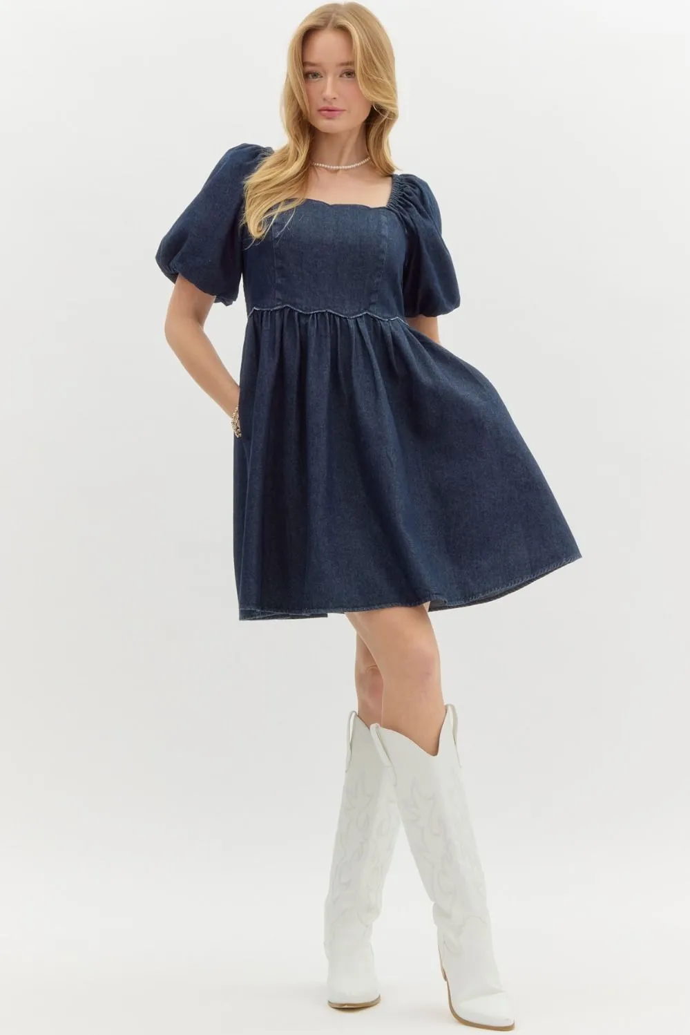 Denim Babydoll Dress