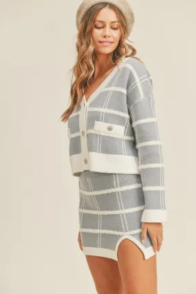 DIONNE PLAID KNIT SKIRT