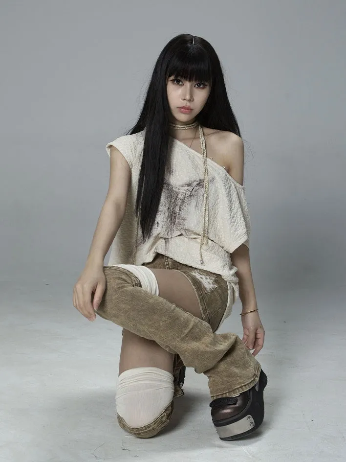 Double Waist Punk Street Low Waist Skirt & Leg Cover