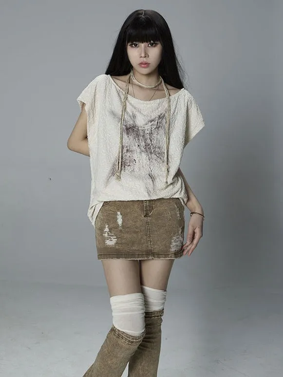 Double Waist Punk Street Low Waist Skirt & Leg Cover