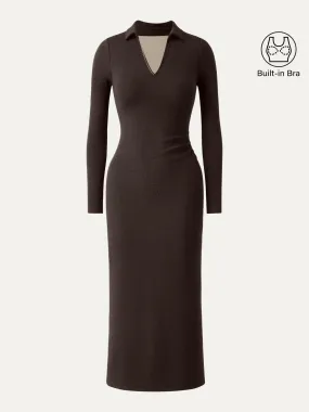 Eco-Leather Trimmed Brami Midi Dress