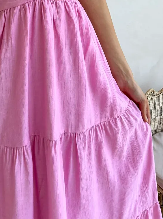Eden One Shoulder Maxi - Pink