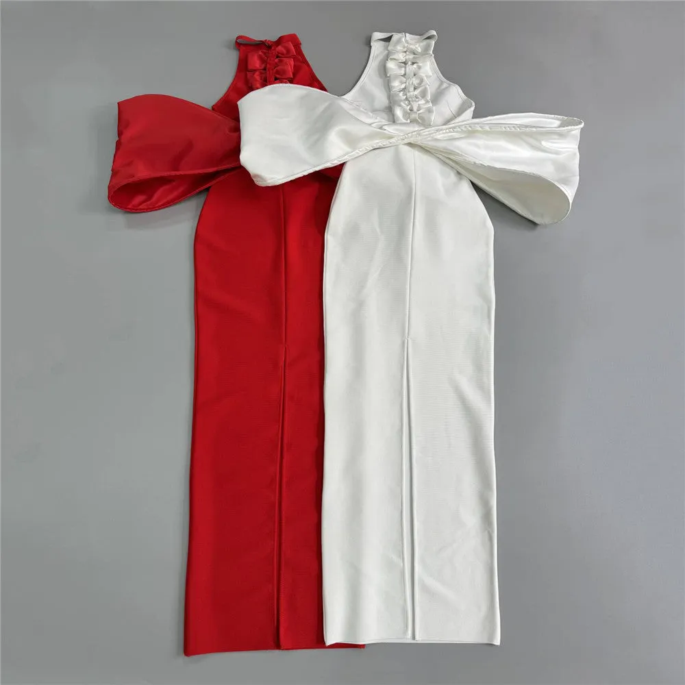 Elegant Big Bow Backless Bandage Party Dress