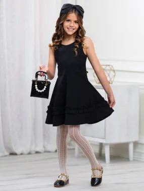 Elegant Ruffled Tier & Bow Accent Dress by Kids Couture