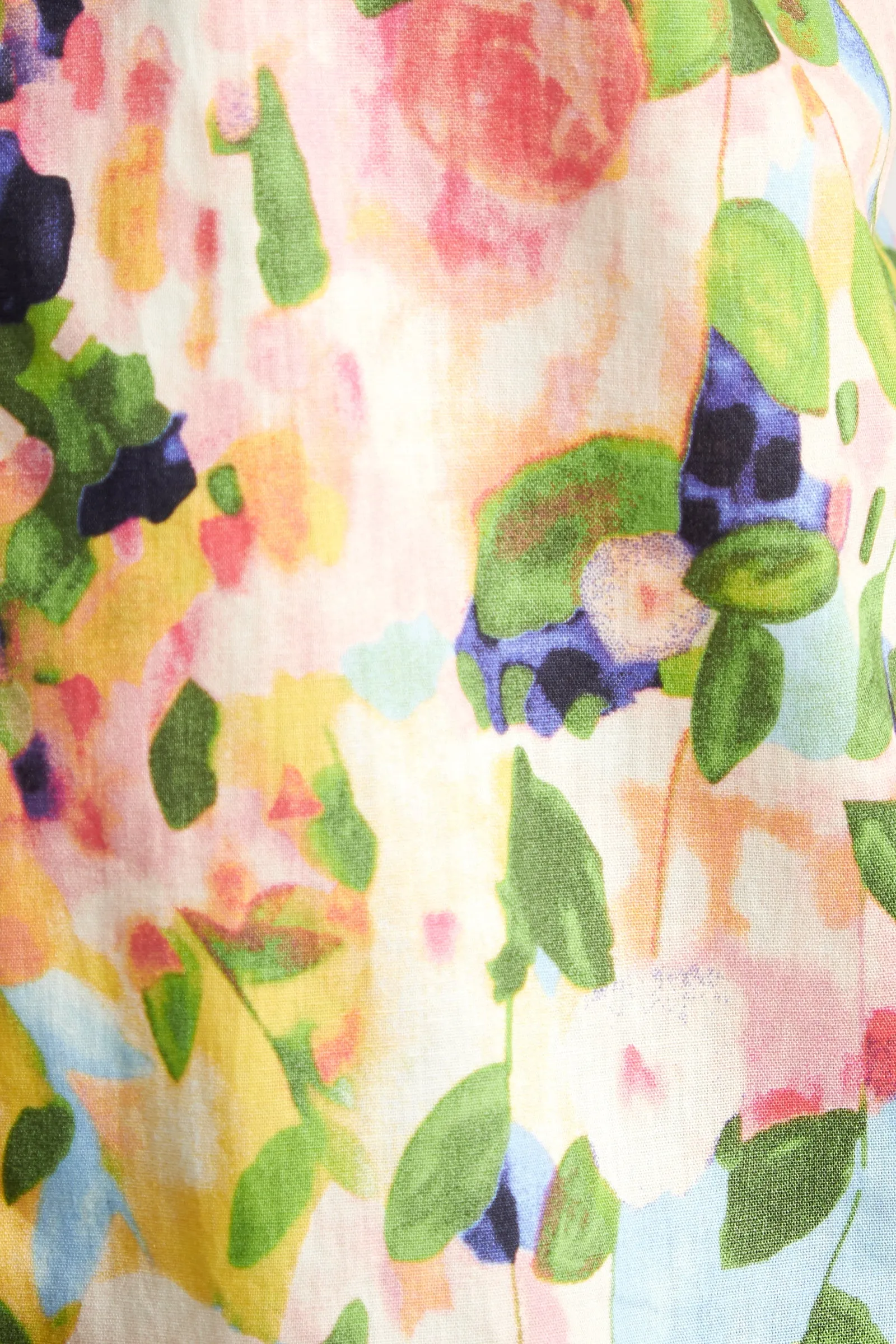 Eren Summer Dream Cut-Away Shoulder Print Midi Dress