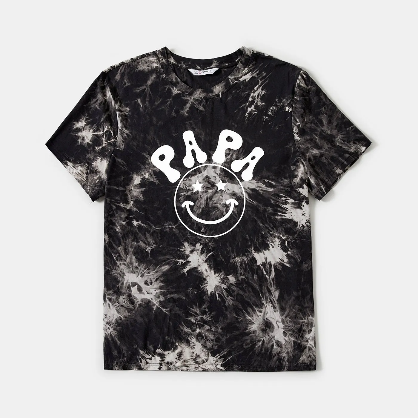Family Matching Letter Print Tie Dye Short-sleeve Cotton Tee