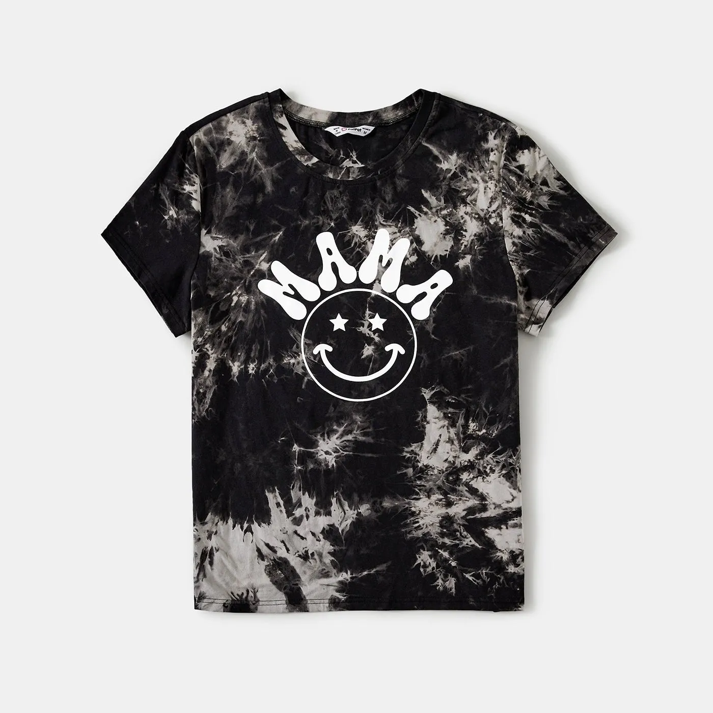 Family Matching Letter Print Tie Dye Short-sleeve Cotton Tee