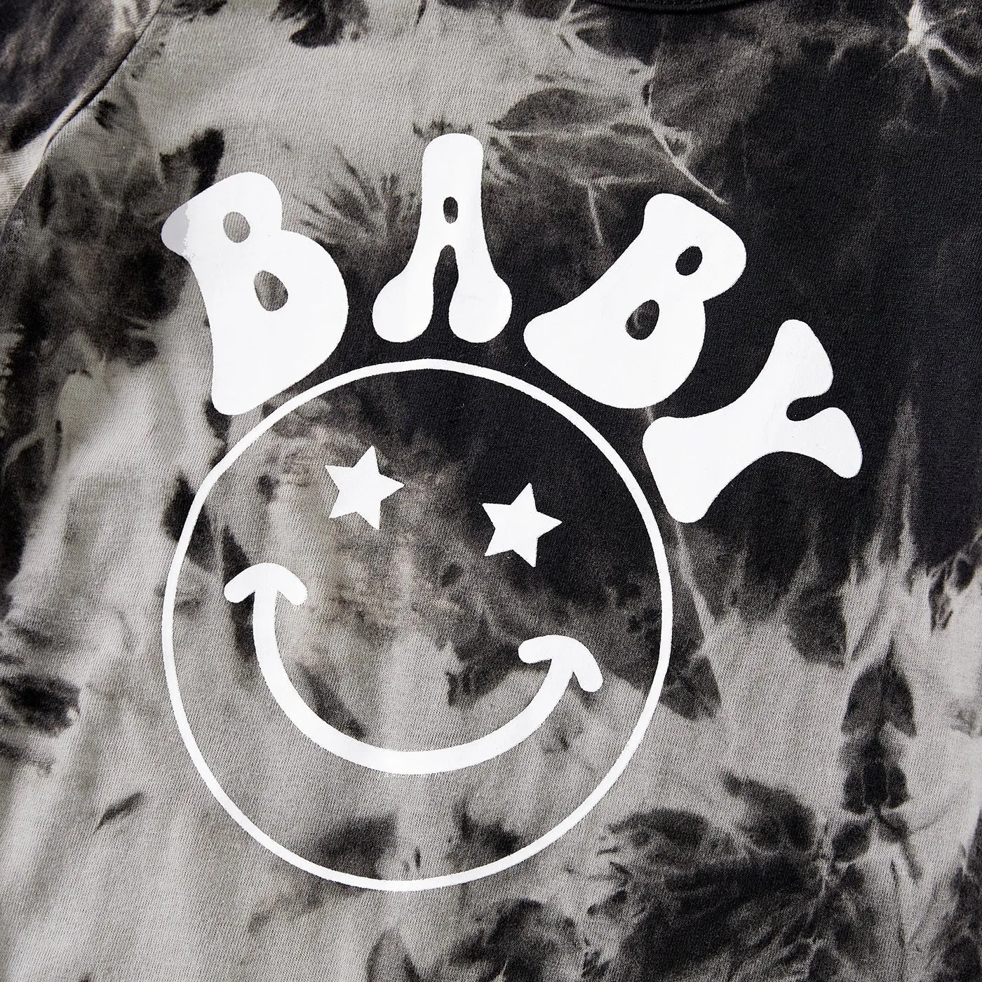 Family Matching Letter Print Tie Dye Short-sleeve Cotton Tee