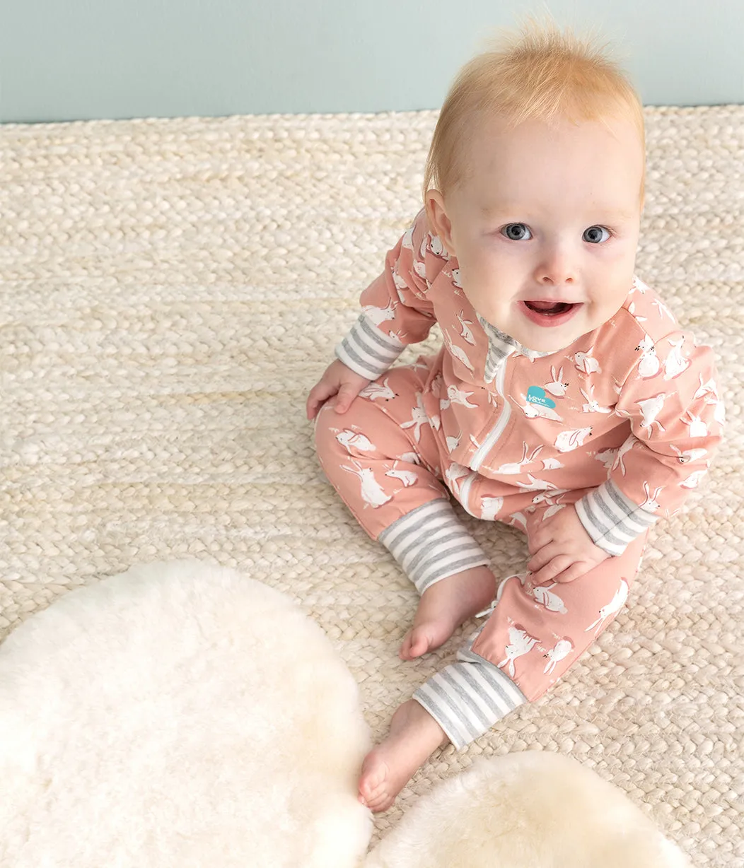 Footless Romper Cotton Pink Cottontail