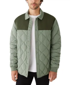 Frank And Oak Men's Skyline Reversible Collar Snap Front Jacket Green Medium