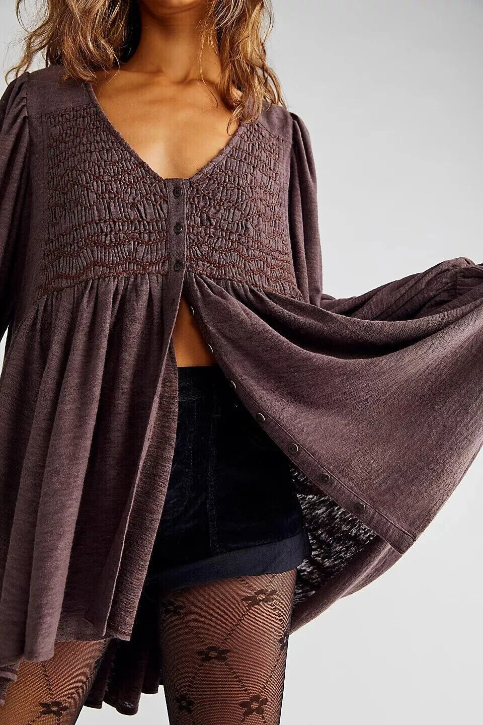 Free People Don't Call Me Baby Thermal Tunic Dress
